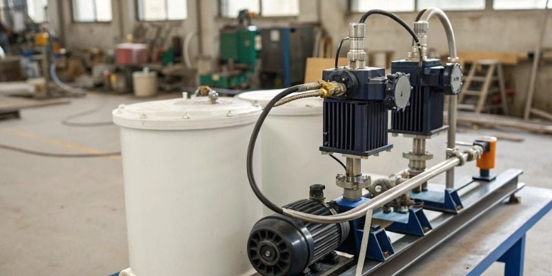 A Foamor polyurethane low pressure foaming machine in a workshop