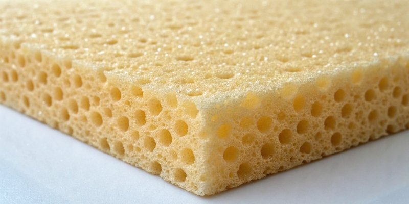 Close-up of high-quality PU foam cell structure