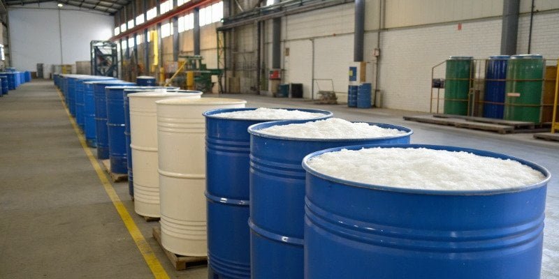 Barrels of raw chemical materials for PU foam production