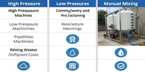 A clear pros and cons comparison chart for foaming systems