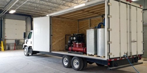 Spray Foam Insulation Rig A complete spray foam insulation rig installed inside a commercial truck