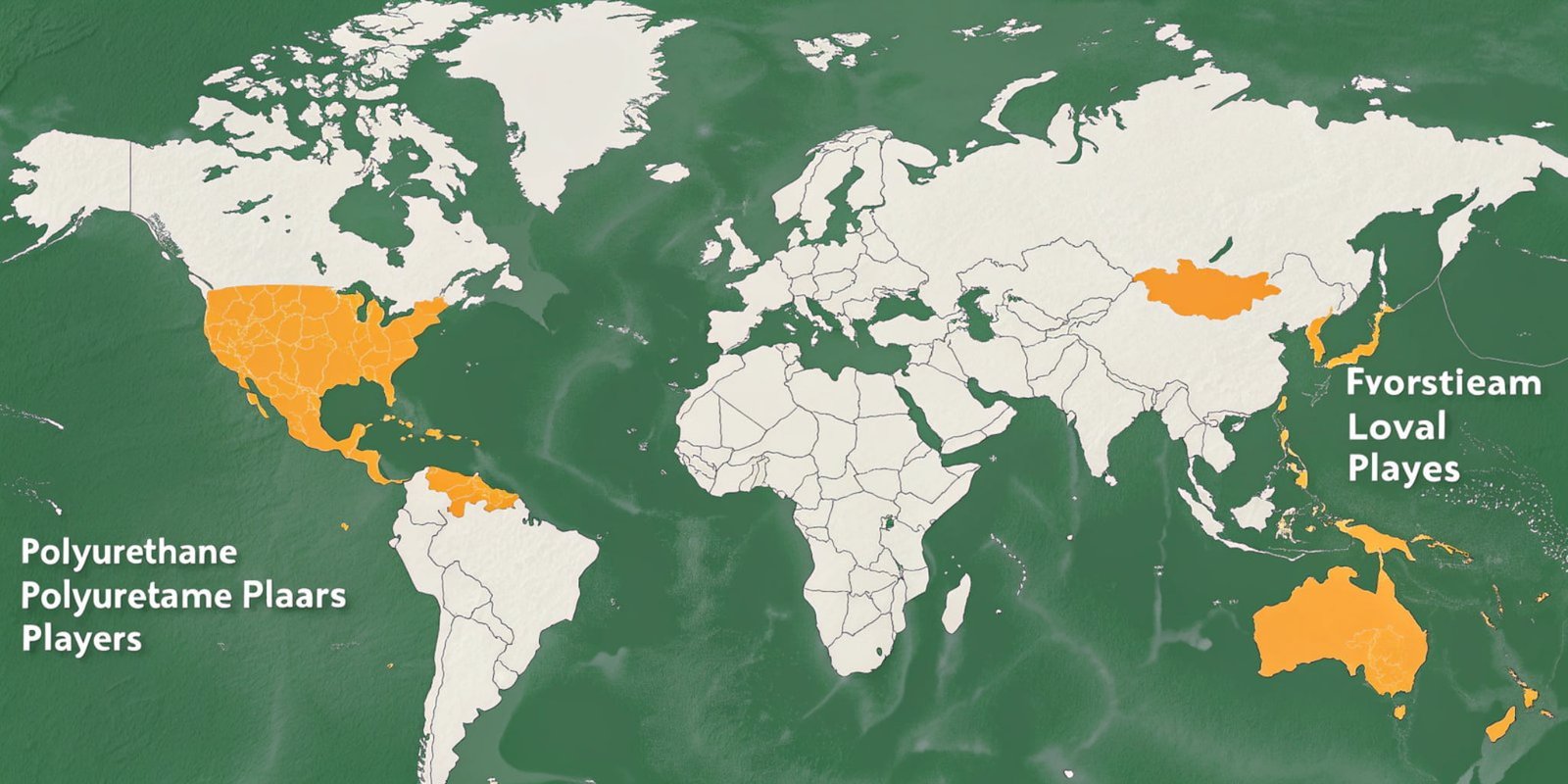 Global Polyurethane Foam Market Players A world map highlighting major industrial regions