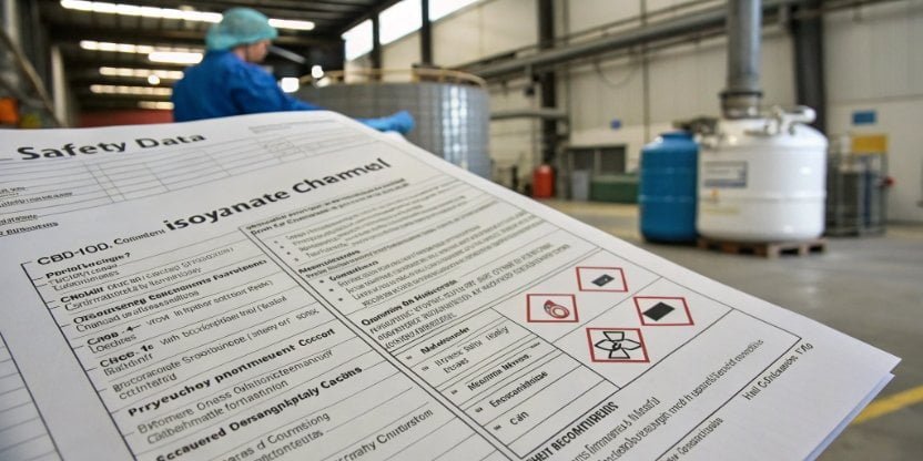 A safety data sheet (SDS) for an isocyanate chemical.
