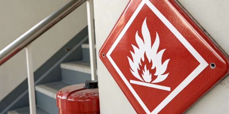 Warning: Toxic Gas Hazard A fire safety symbol indicating toxic gas hazard.