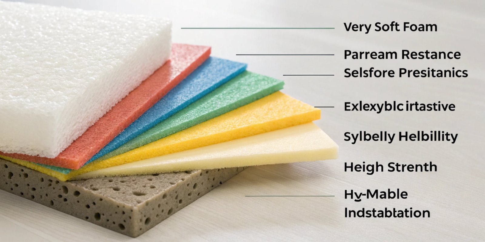 An infographic illustrating the wide spectrum of polyurethane properties, from very soft foam to very hard plastic