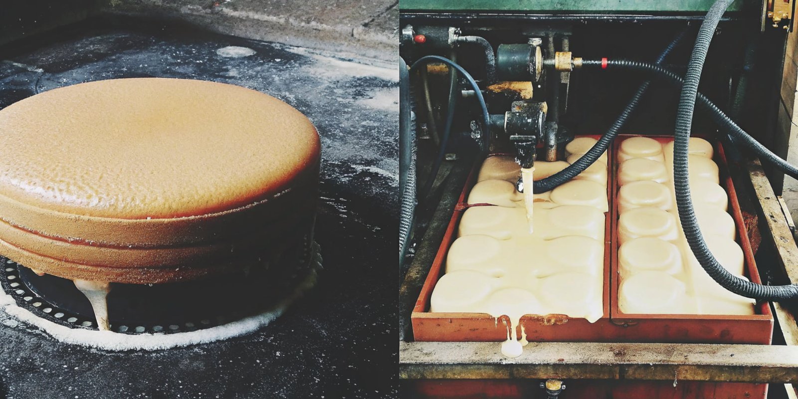 Foaming Machine vs. Pouring Machine a high-pressure PU foaming machine next to a PU elastomer casting machine showing the difference in their build