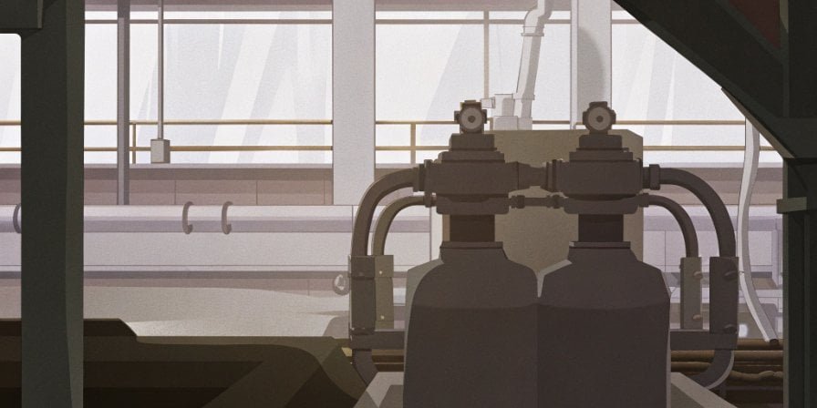 A high-pressure foaming machine in a factory setting