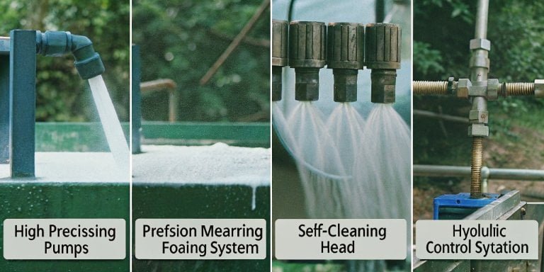 Functions of High-Pressure Foaming Machine Parts A diagram showing the functions of different machine components