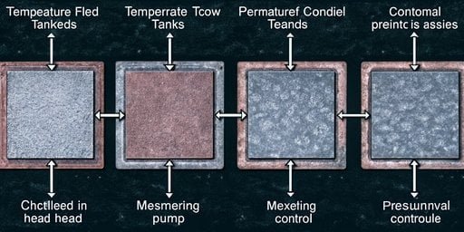 PU Metering Process Steps Diagram showing the steps of PU material flow from tank to mixhead