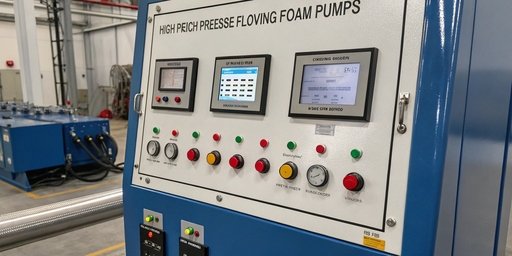 Accurate Proportioning Control Panel Control panel of a high-pressure foam machine showing ratio settings