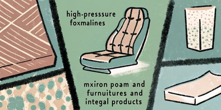Collage of products made with high-pressure foaming machines